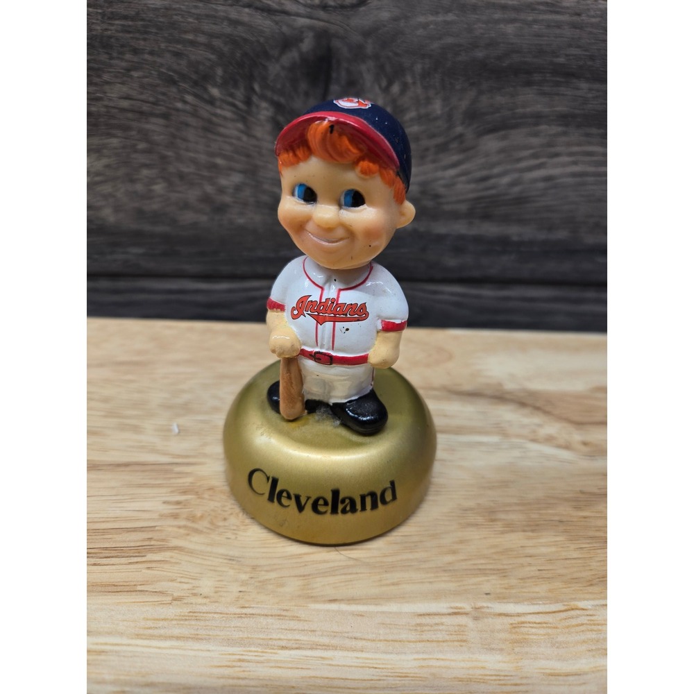 Vintage Cleveland Indians Baseball Player Figurine Gold Base MLB Memorabilia